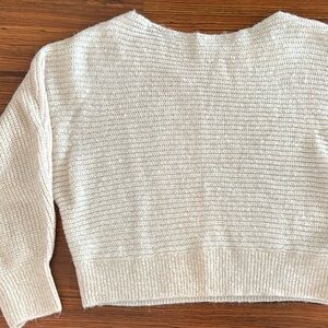 Abercrombie and Fitch medium ivory shimmer lurex dolman sweater New with tags